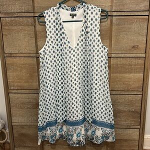 Lily Rose Blue & White Paisley Chiffon Sundress